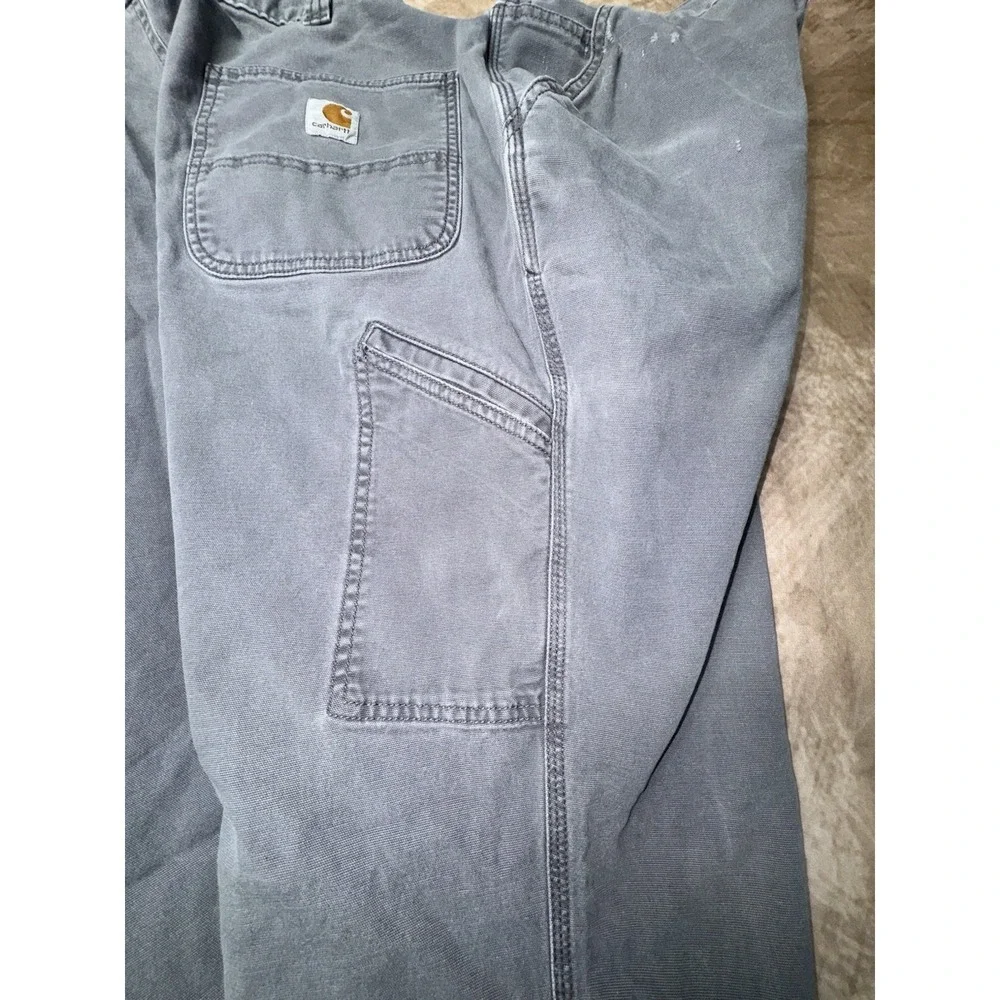 Carhartt Relaxed Straight Rigby Dungaree Pants Men's *42 X 29 Gravel Gray